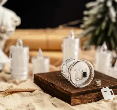 LED Crystal Glow Smokeless Candle Lamp (1 pc)